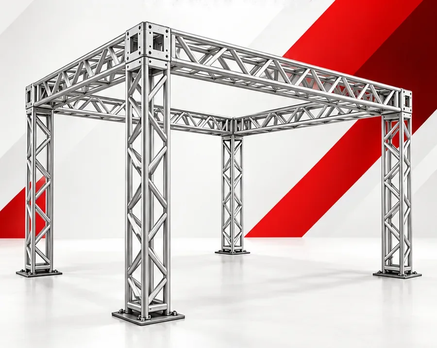 Box Truss P-30: Modular, resistente e monta em qualquer medida.