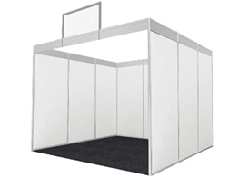 Stand básico com paredes em painel branco